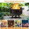 30 Inch Patio Round Fire Pit with Fire Poker Cooking Grill-Black
